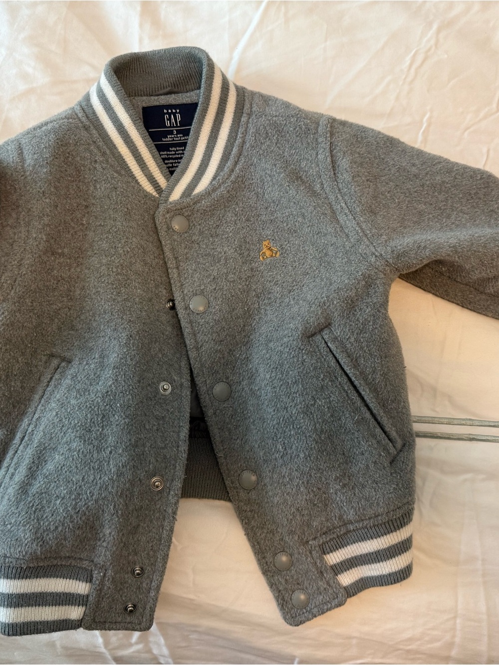 GAP Baby Navy Label on Gray Fleece Jacket